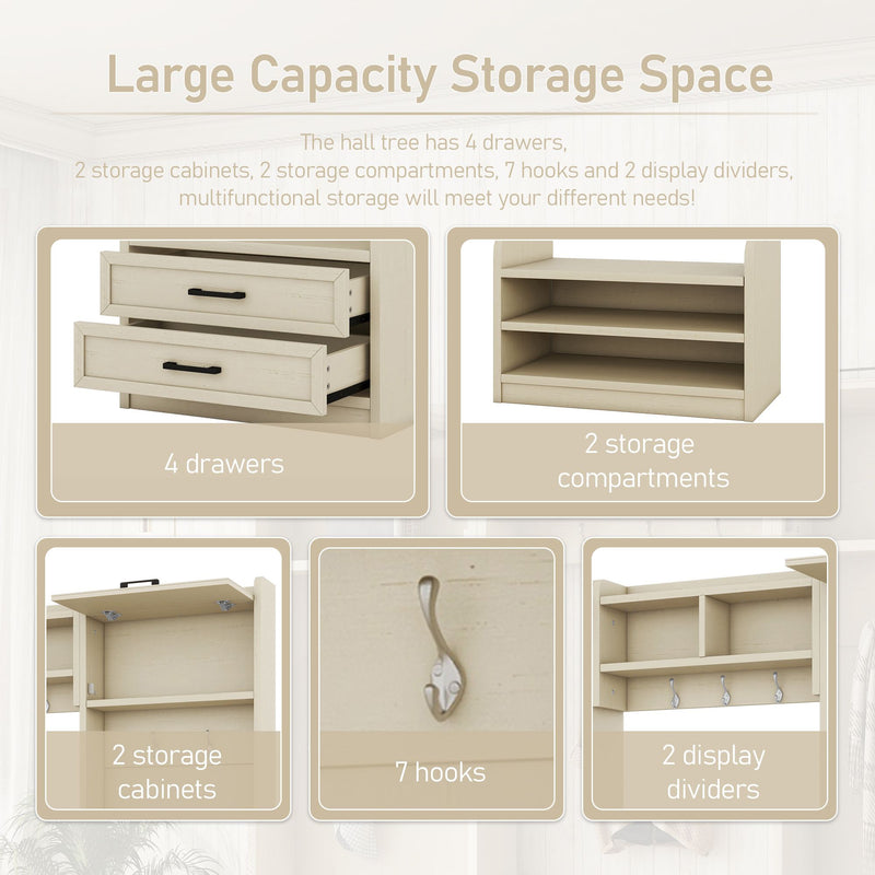 4-in-1 Detachable Hall Storage