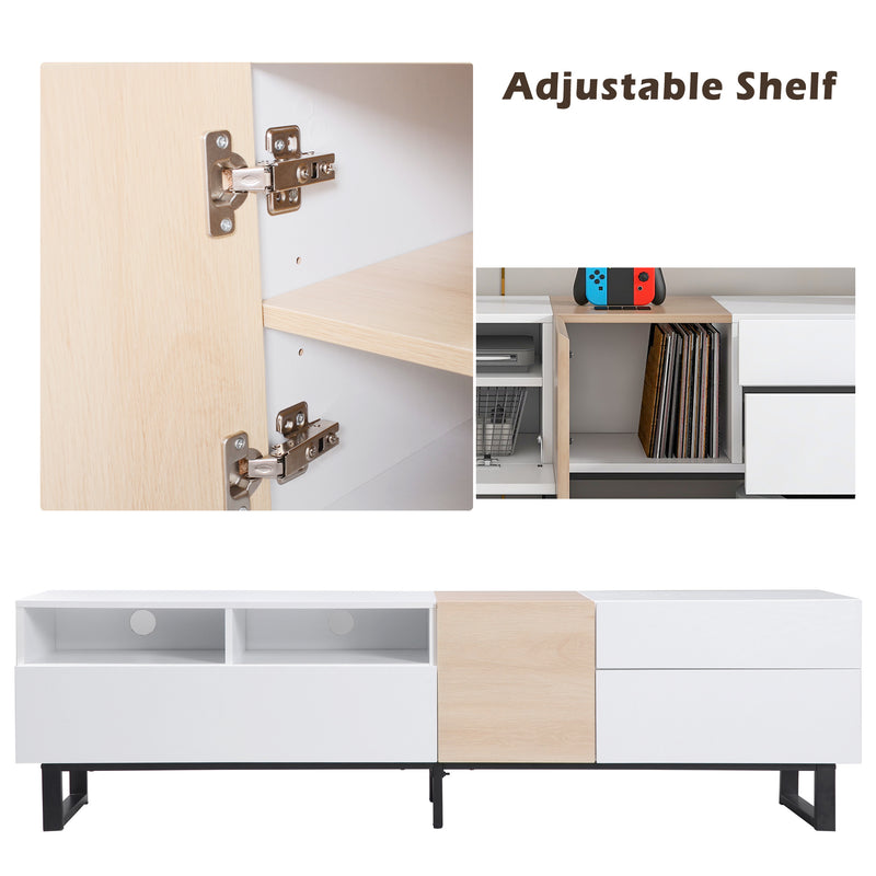 Modern TV Stand with Double Storage Space And Media Console Table