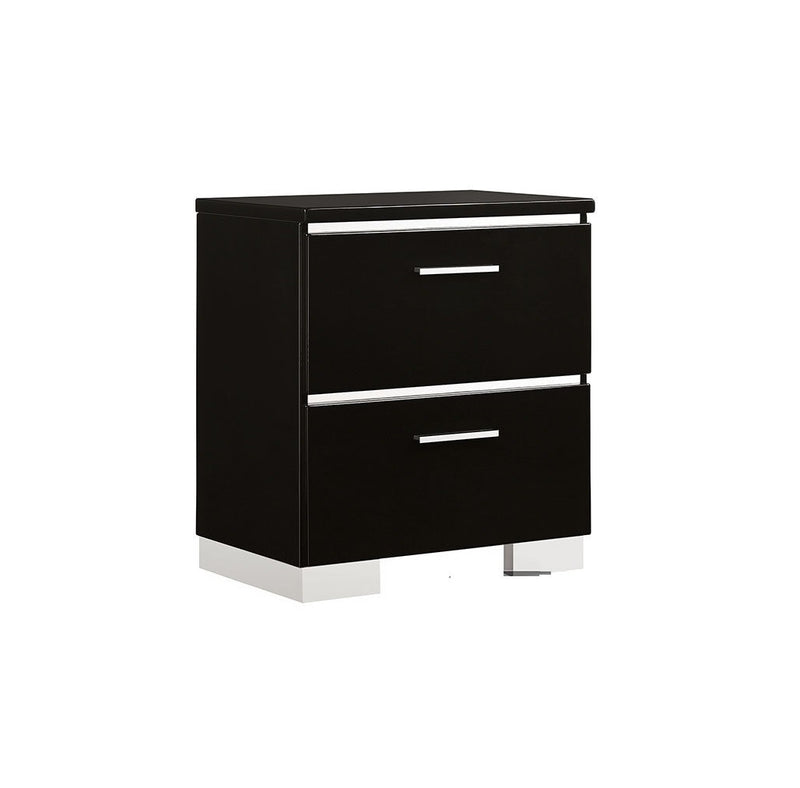 Contemporary Nightstand High Gloss Lacquer Coating Chrome