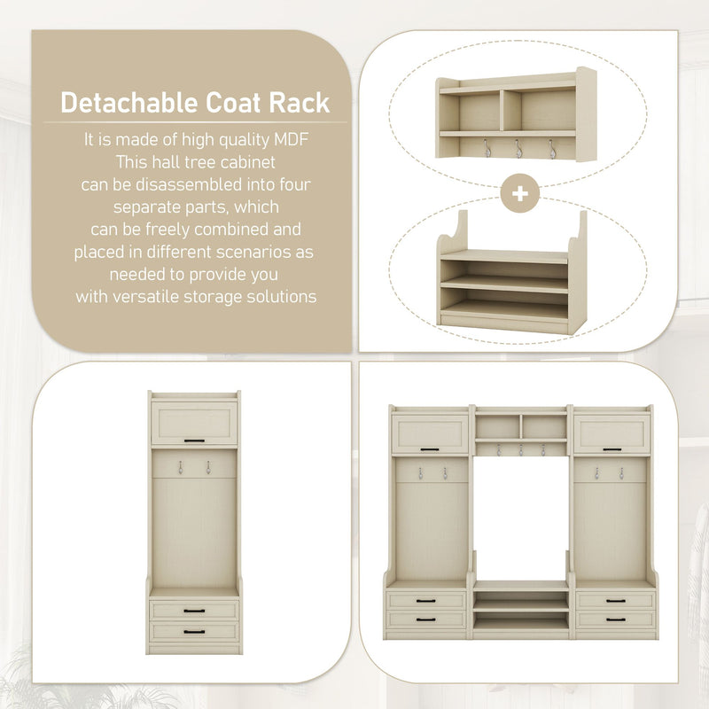 4-in-1 Detachable Hall Storage