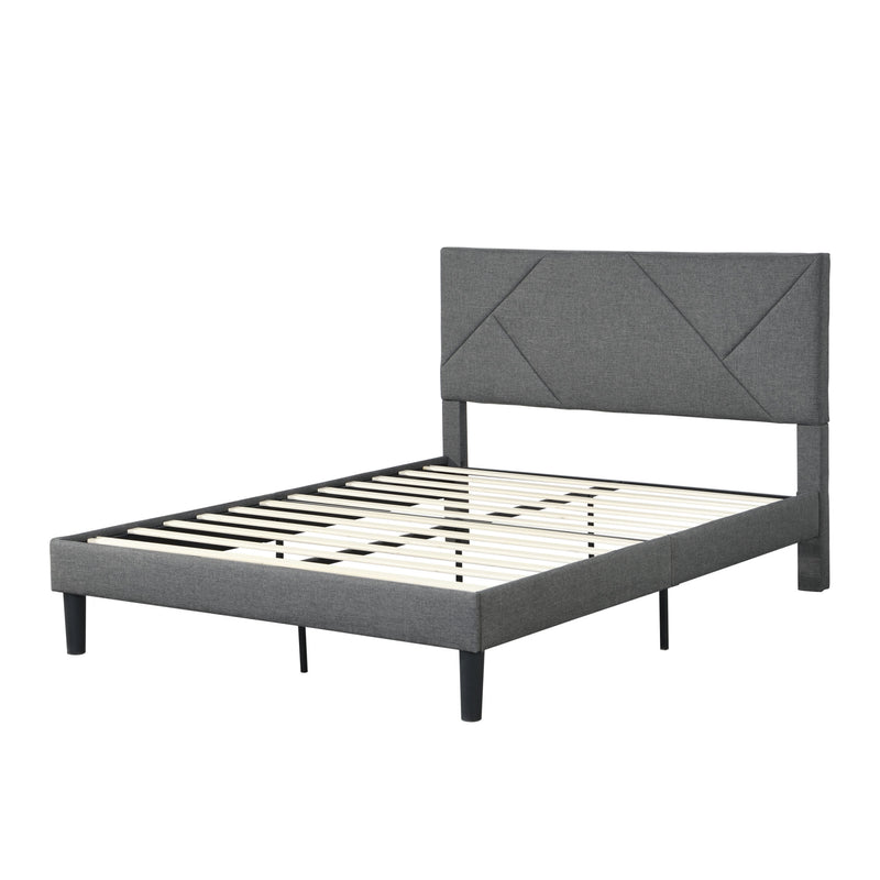 Full Size Upholstered Bed Frame with Headboard