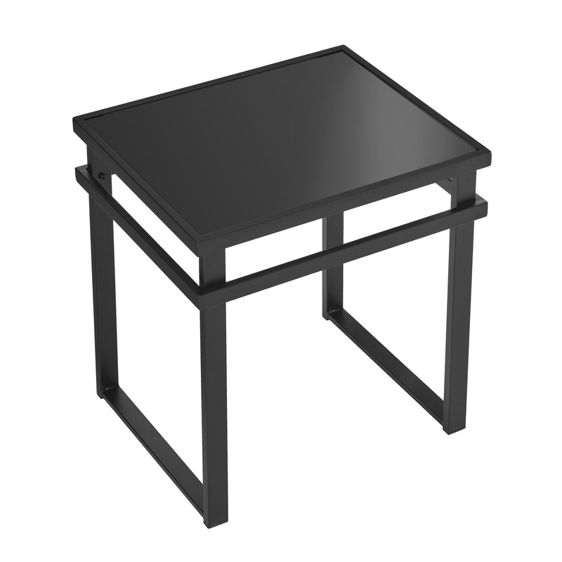 Modern Table Set with BLACK Glass Top