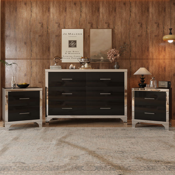 Elegant 3-Pieces Dresser & Two Nightstands