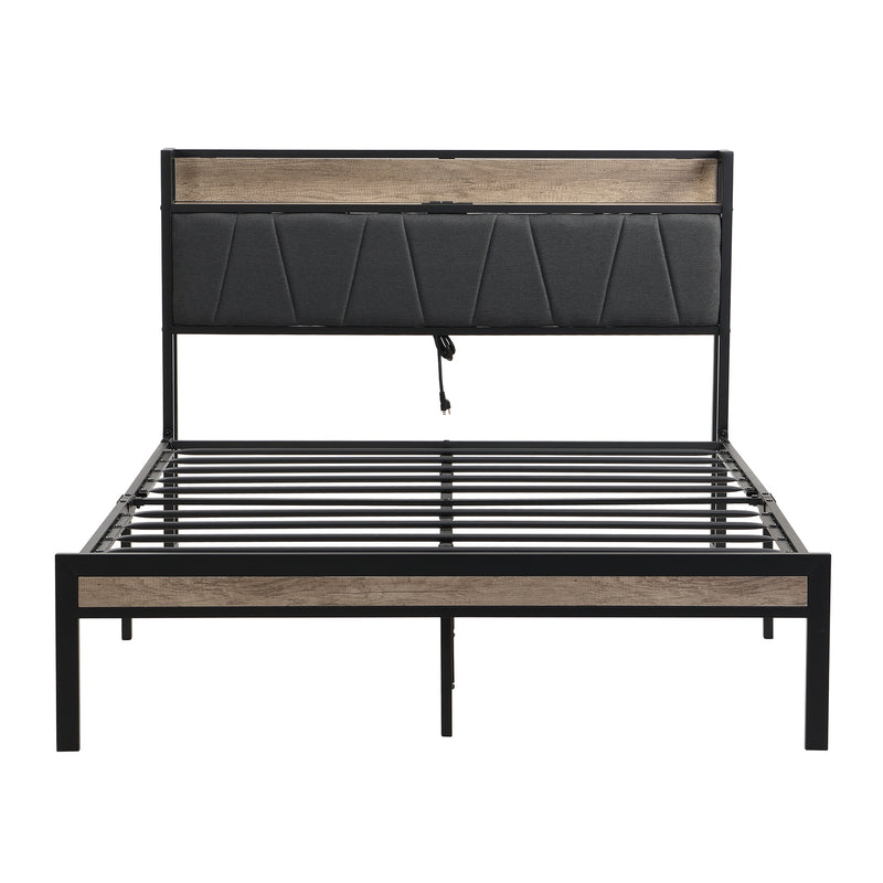 Queen Size Metal Platform Bed Frame with Easy Assemble