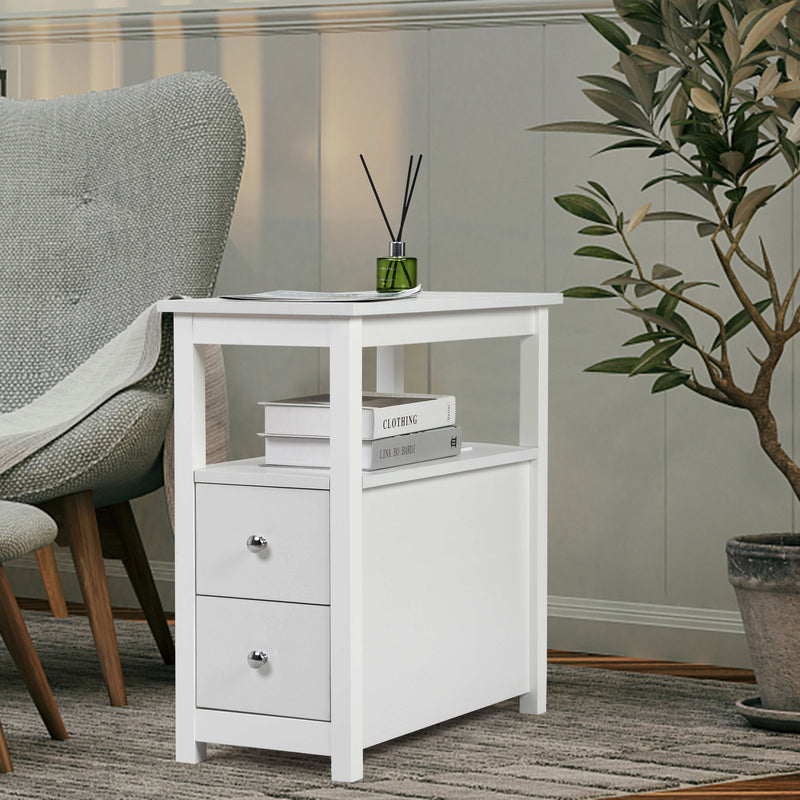 Transitional Nightstand with Charging Station