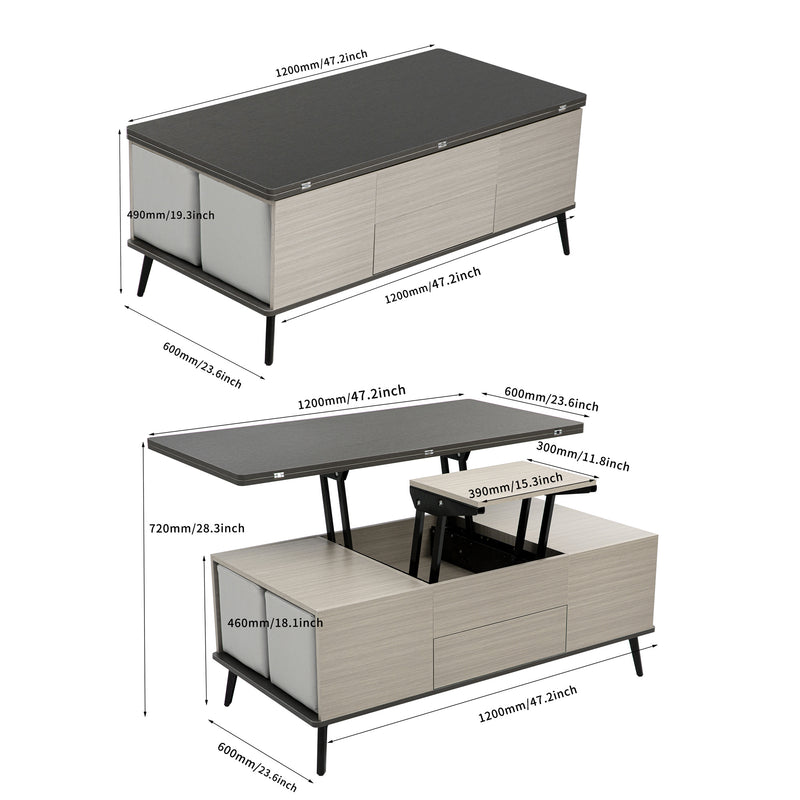 5 Pieces Lift Top Coffee Table Set