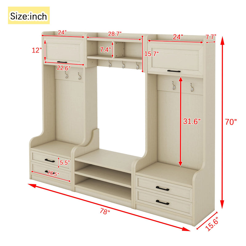 4-in-1 Detachable Hall Storage