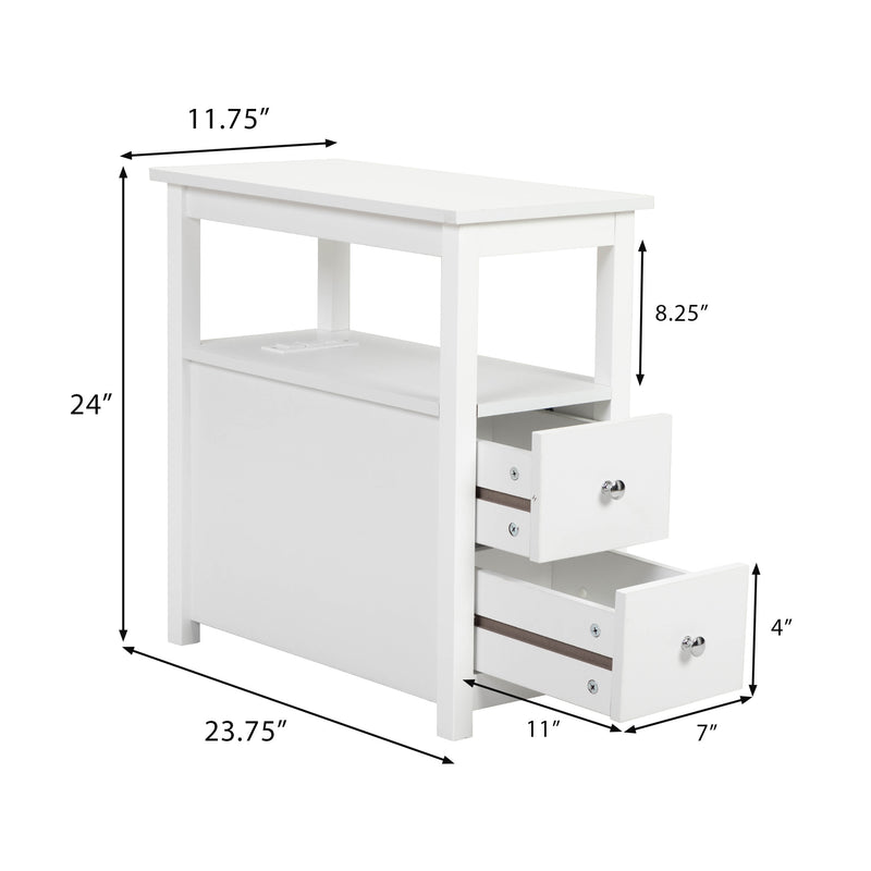 Transitional Nightstand with Charging Station