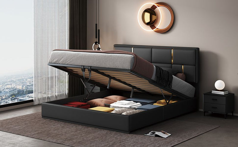 Modern Queen Size Upholstered Platform Bed