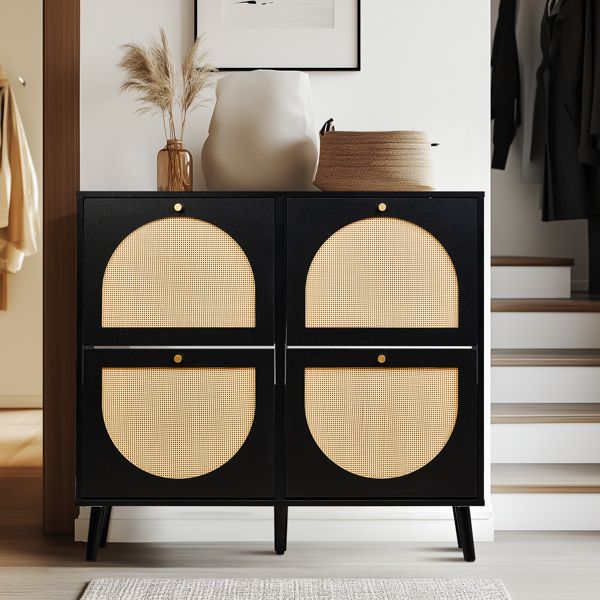 rattan shoe cabinet