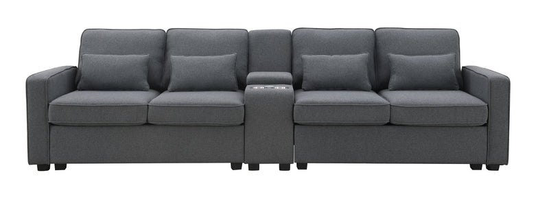 Upholstered Sofa with Console