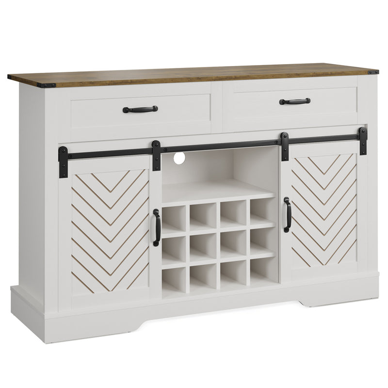 Barn Door Bar White Sideboard Storage