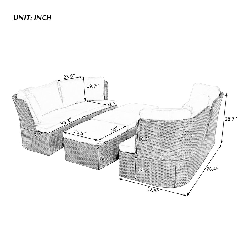 Wicker Furniture Sofa Set with Cushions