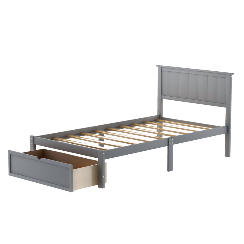 Twin Platform Bed with Under bed Drawers