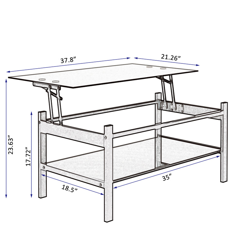 Modern Tempered Glass Coffee Table for Living Room