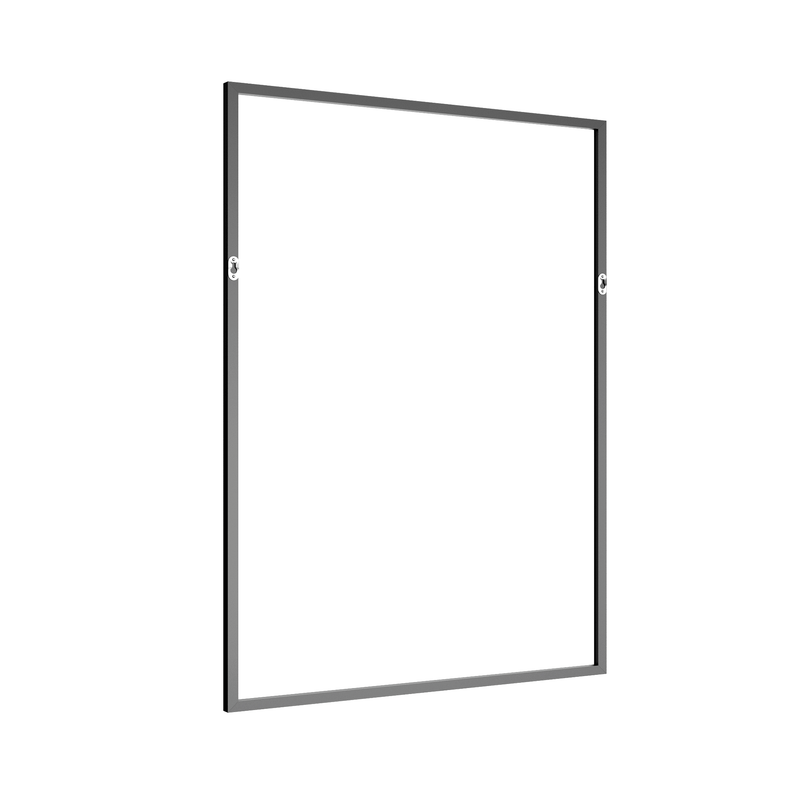 36"x24" Rectangle Black Aluminum Alloy Framed Vanity Mirror (Set of 2)