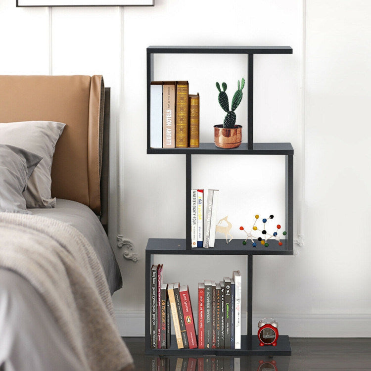 Wooden S-Shaped Bookcase