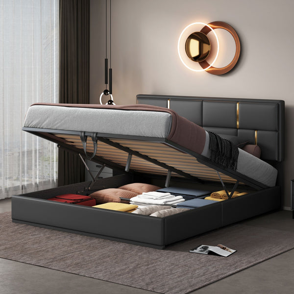 Modern Queen Size Upholstered Platform Bed