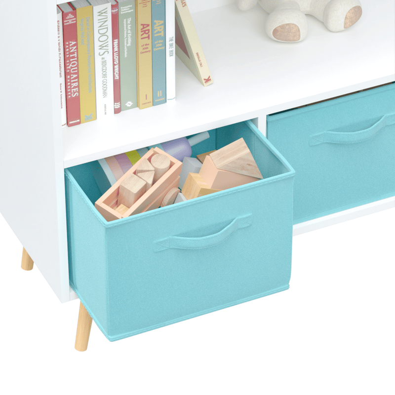 Kids bookcase with Collapsible Fabric Drawers