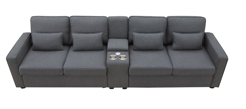 Upholstered Sofa with Console