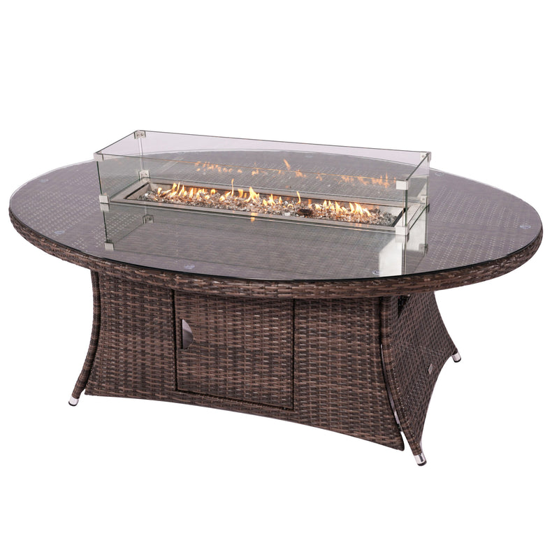 Direct Wicker Outdoor Propane Gas Fire Pit Table