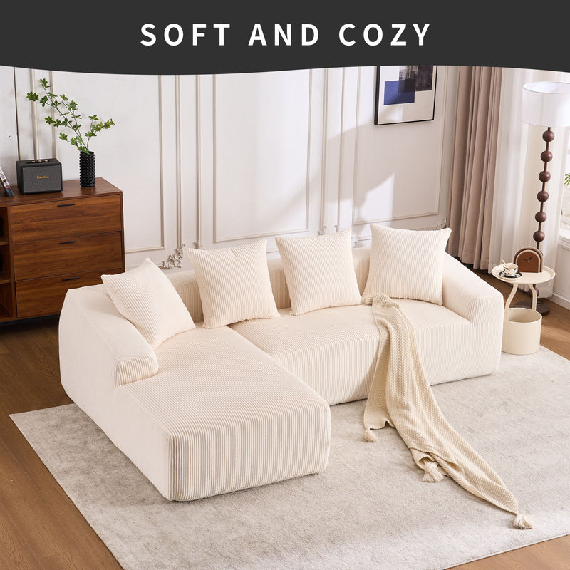 White Compression Sofa/Memory Foam