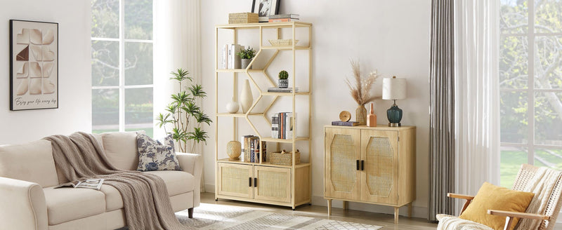 Rattan bookshelf