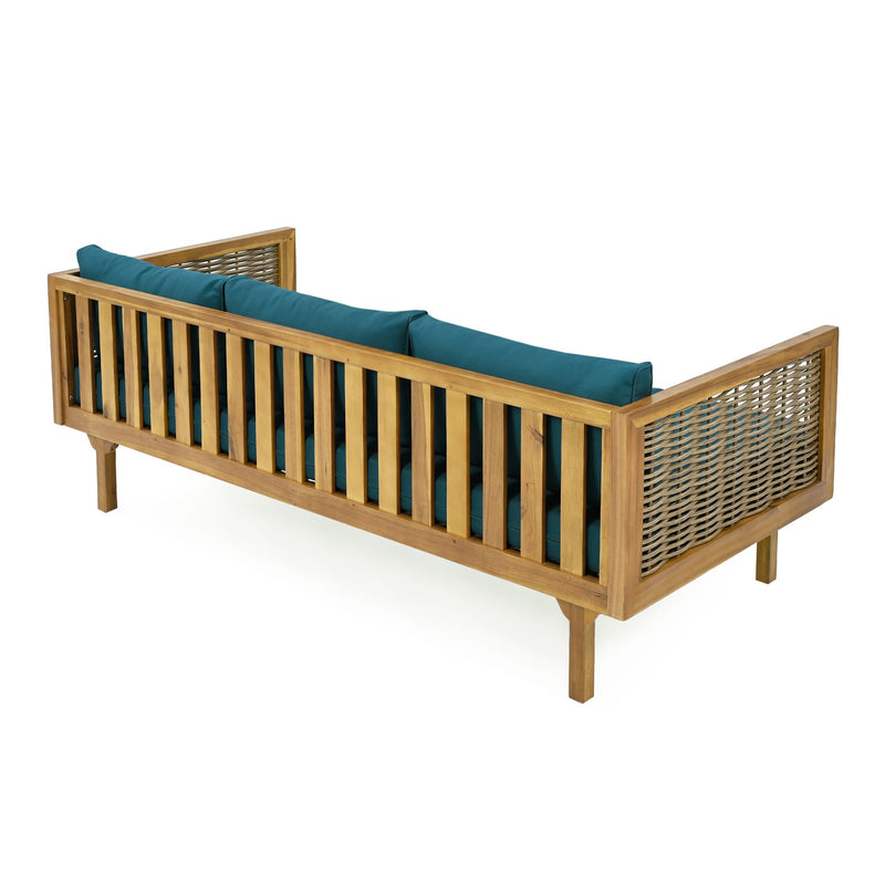 CLAREMONT 3 SEATER DAYBED WITH RATTAN ARMS