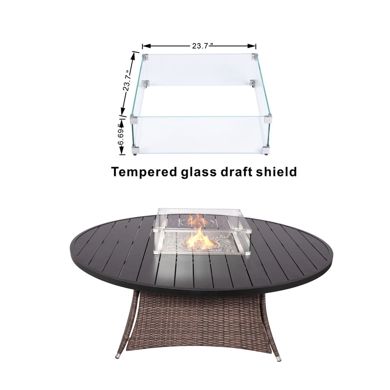 Direct Wicker Outdoor Propane Gas Fire Pit Table