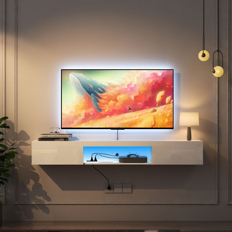 Wall Mounted TV Stand with LEDs