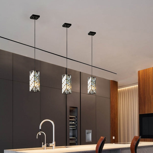 Modern Crystal Pendant Light 3 Pack With Adjustable