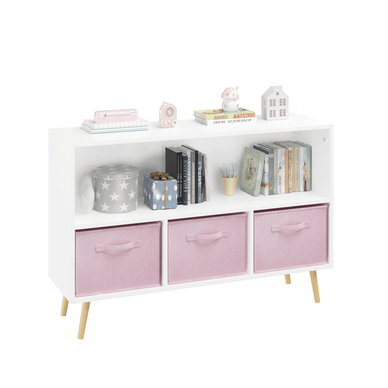 Kids bookcase with Collapsible Fabric Drawers