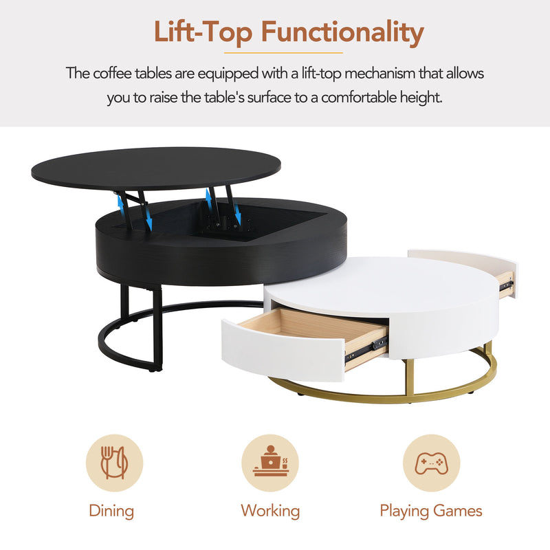 Modern Round Lift-top Coffee Table