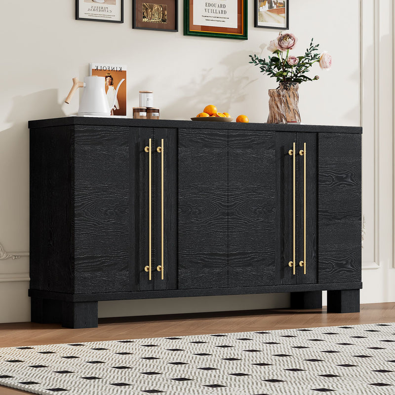 Traditional Style Sideboard with Gold Handles