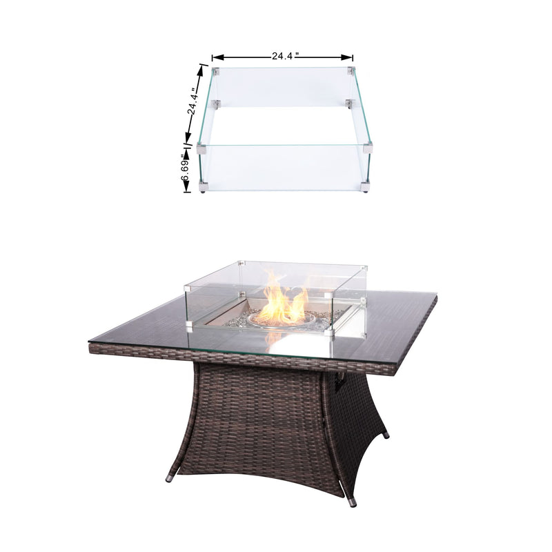 Direct Wicker Outdoor Propane Gas Fire Pit Table