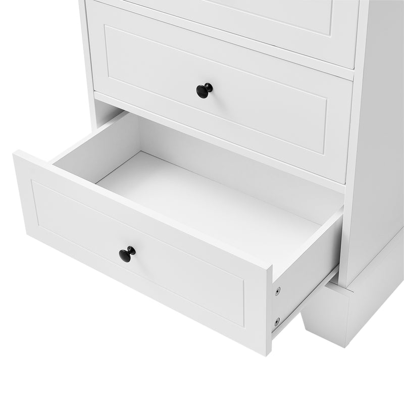 Storage Cabinet with 2 Doors and 4 Drawers for Bathroom