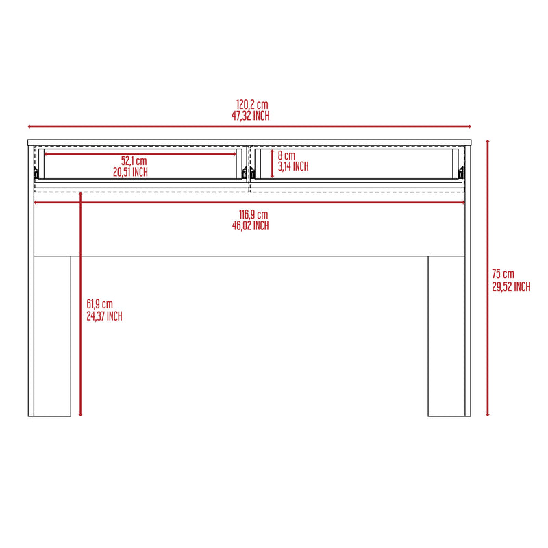 2-Drawer Computer Desk Black