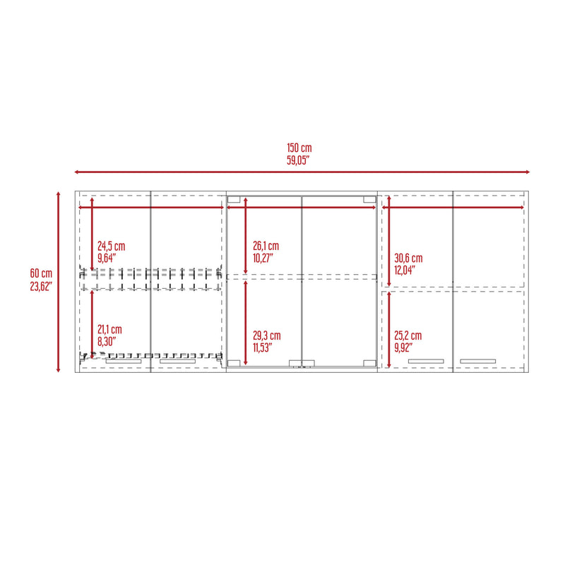 Wall Cabinet And Two Close Cabinets